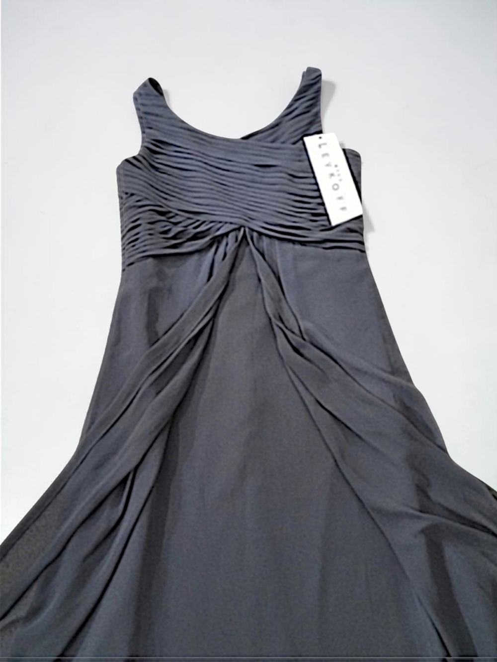 Bill Levkoff Charcoal Gray Sleeveless Maxi Gown Size 12 Girl